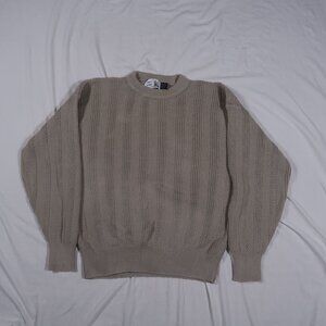 VTG Penn's Landing Sweater Small Beige Cable Knit Pull